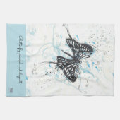 Linge De Cuisine Papillon noir moderne (Horizontal)