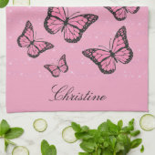 Linge De Cuisine papillon rose (Plié)