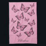 Linge De Cuisine papillon rose<br><div class="desc">serviette de cuisine pour papillons</div>