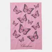 Linge De Cuisine papillon rose (Vertical)