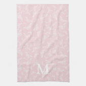 Linge De Cuisine Papillon Rose Monogramme Initial (Vertical)