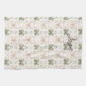 Linge De Cuisine Papillon Rose Pâle Vert Menthe (Horizontal)