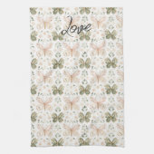 Linge De Cuisine Papillon Rose Pâle Vert Menthe (Vertical)