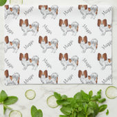 Linge De Cuisine Papillon Rouge Et Blanc Avec Nom (Plié)