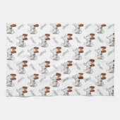 Linge De Cuisine Papillon Rouge Et Blanc Avec Nom (Horizontal)