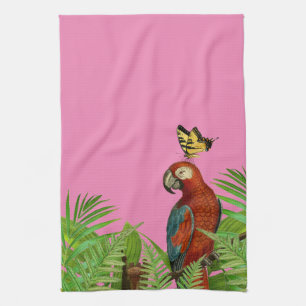 Linge De Cuisine Papillon rouge rose Parrot Papillon de cuisine Ser