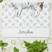 Linge De Cuisine Papillon Rouge Sable Chien Avec Pattes Et Texte (Plié)