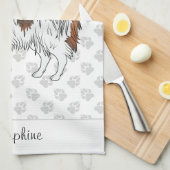 Linge De Cuisine Papillon Rouge Sable Chien Avec Pattes Et Texte (Quart Plié)