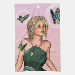 Linge De Cuisine Papillon scintillant Fée Fantaisie Art