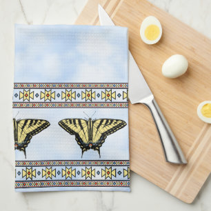 Linge De Cuisine Papillon Swallowtail Jaune Sud-Ouest Ciel Bleu