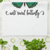 Linge De Cuisine Papillon vert anti-social (Plié)