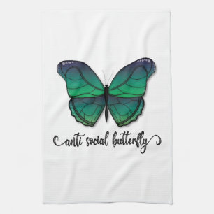 Linge De Cuisine Papillon vert anti-social