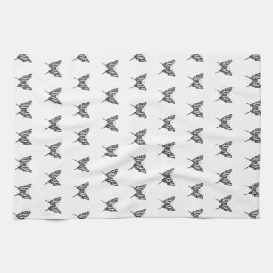 Linge De Cuisine Papillon Zèbre Noir Et Blanc Dessin À L'encre Modè
