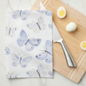 Linge De Cuisine Papillons blancs mauves (Quart Plié)