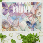 Linge De Cuisine Papillons bleu pourpre (Plié)