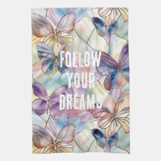 Linge De Cuisine Papillons bleu pourpre (Vertical)