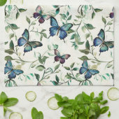 Linge De Cuisine Papillons Bleus Jolie Fête de Mariage (Plié)