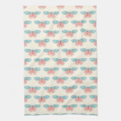 Linge De Cuisine Papillons Boho Sur Fond Jaune Clair (Vertical)