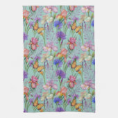 Linge De Cuisine Papillons Dans Le Jardin (Vertical)