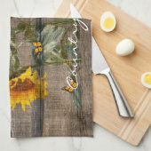 Linge De Cuisine Papillons de tournesol rustique Barre (Quart Plié)