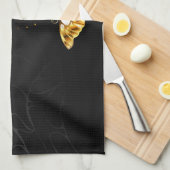 Linge De Cuisine Papillons d'or et de blanc (Quart Plié)