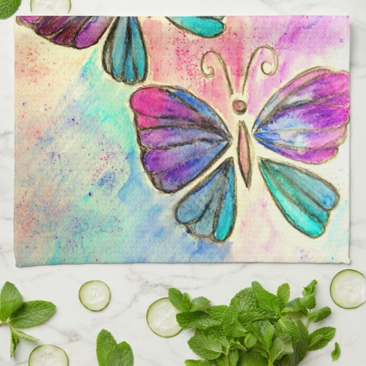 Linge De Cuisine Papillons doux - (Plié)