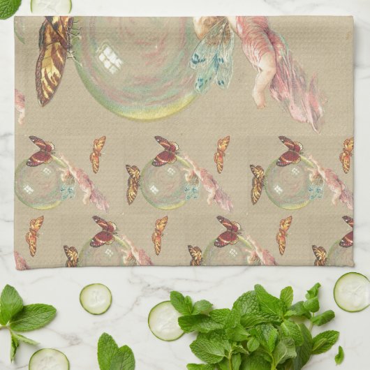 Linge De Cuisine Papillons et un ange (Plié)