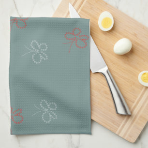 Linge De Cuisine Papillons Étoiles Vert Sauge