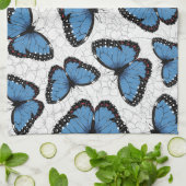 Linge De Cuisine Papillons morpho bleu (Plié)