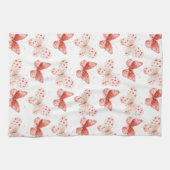 Linge De Cuisine Papillons rose rouge blush (Horizontal)