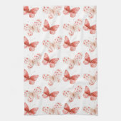 Linge De Cuisine Papillons rose rouge blush (Vertical)