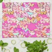 Linge De Cuisine Papillons, roses multiples et profondes (Plié)