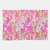 Linge De Cuisine Papillons, roses multiples et profondes (Horizontal)