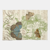 Linge De Cuisine Papillons sur Partition avec Design Floral (Horizontal)