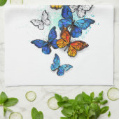Linge De Cuisine Papillons volants Morpho et Monarch (Plié)