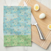 Linge De Cuisine Pâque Bleu et Étoile Verte de David (Quart Plié)