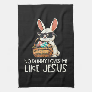 Linge De Cuisine Pâques aucun lapin ne m'aime comme Jésus chrétien