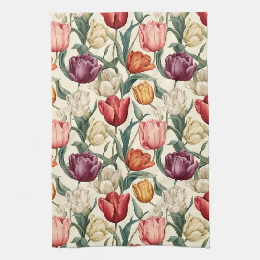 Linge De Cuisine Pâques Fleur de Tulipe (Vertical)