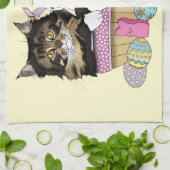 Linge De Cuisine Pâques Panier Tabby Kitten (Plié)