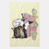 Linge De Cuisine Pâques Panier Tabby Kitten (Vertical)