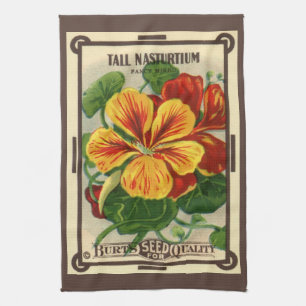 Linge De Cuisine Paquet de semences vintage Art Étiquette, Fleurs d
