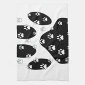 Linge De Cuisine Paquets blancs sur l'Empreinte de patte noir (Vertical)