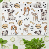 Linge De Cuisine Parade de chiots joueurs (Plié)
