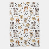 Linge De Cuisine Parade de chiots joueurs (Vertical)
