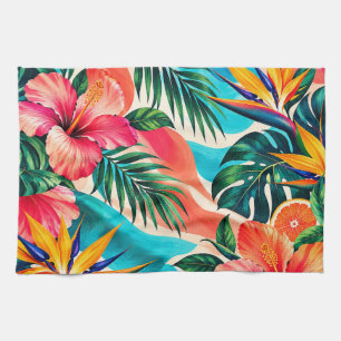 Linge De Cuisine Paradis de l'Hibiscus Tropical Art Botanique