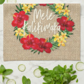 Linge De Cuisine Paradis Tropical Hawaiian Holiday Wreath Burlap (Plié)