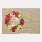 Linge De Cuisine Paradis Tropical Hawaiian Holiday Wreath Burlap (Horizontal)