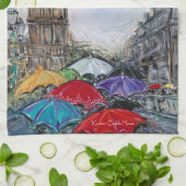 Linge De Cuisine Parapluie rouge à Londres (Plié)