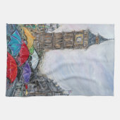 Linge De Cuisine Parapluie rouge à Londres (Horizontal)