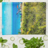 Linge De Cuisine Parasols de plage le long de l'océan (Plié)